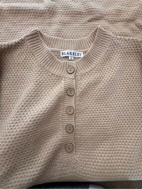Blakeley Cream Knit Button-Front Maxi Dress